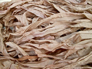 First Blush Recycled Sari Silk Thin Ribbon Yarn 5 Yards