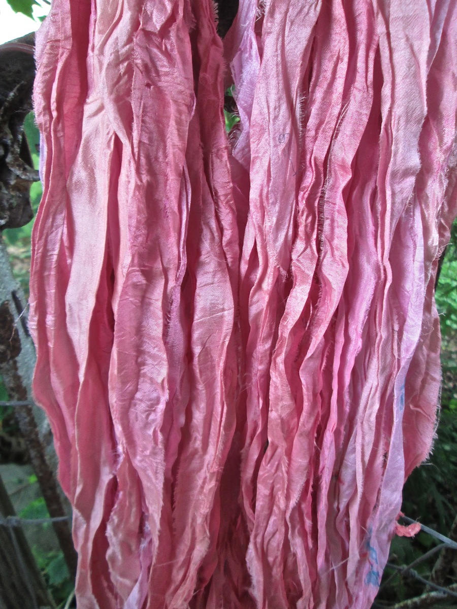 Cotton Candy Recycled Sari Silk Thin Ribbon Yarn