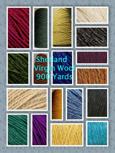 Great Wool Weaving Yarn You Choose 100% Virgin Wool  Shetland (You Choose) Yarn 8 Oz 900 Yards