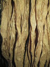 Load image into Gallery viewer, Honey Gold Blonde Recycled Sari Silk Thin Ribbon Yarn 5 Yards for Jewelry Weaving Spinning &amp; Mixed Media
