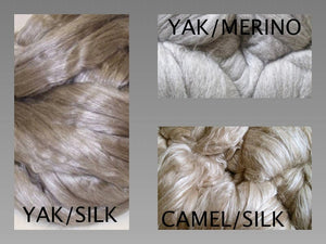 Baby Camel/Silk - Yak/Silk or Yak/Merino/Silk Ultimate LUXURY Fiber You Choose Glorious Spinning Felting or Dyeing Super Fast Shipping!