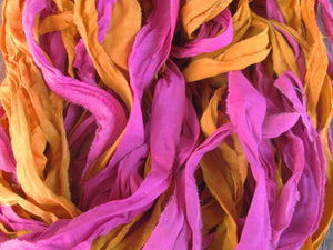 Beachball Recycled Sari Silk Thin Ribbon