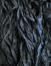 Load image into Gallery viewer, Slate Blue-Gray Recycled Sari Silk Eyelash Ribbon
