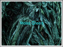 Load image into Gallery viewer, Moss Green Recycled Sari Silk Ribbon 5 Yards for Yarn Jewelry Weaving Spinning BOHO SUPERFAST SHIPPING!
