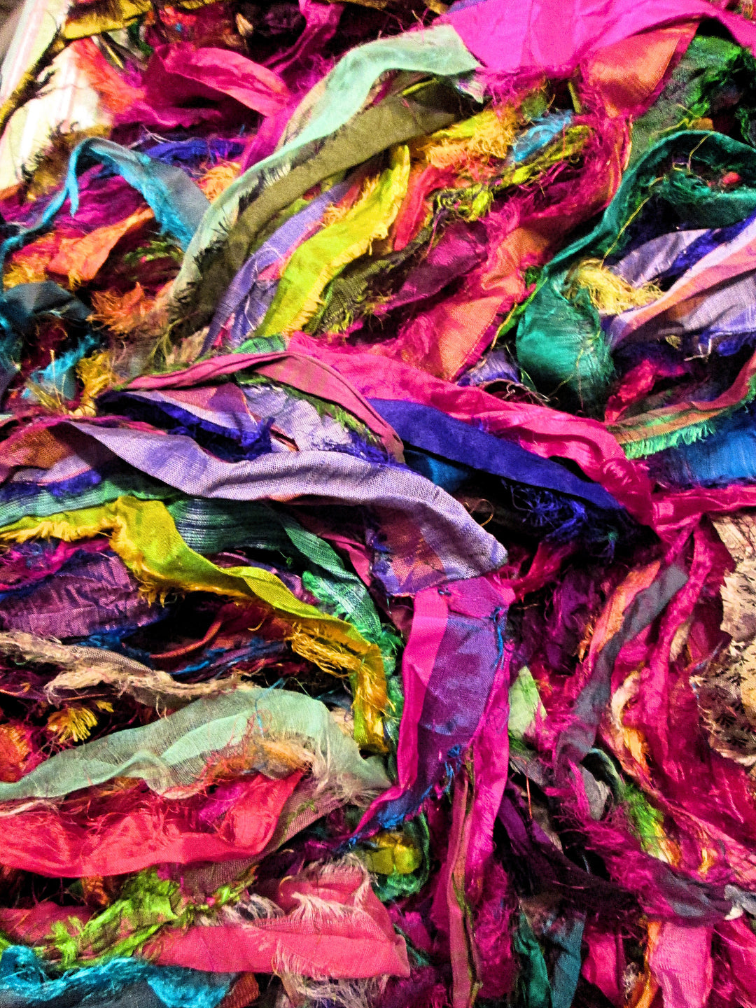 BRIGHTEST EVER! Frilly Fuzzy Persian Bazaar Ultimate Eyelash Recycled Sari Silk Ribbon