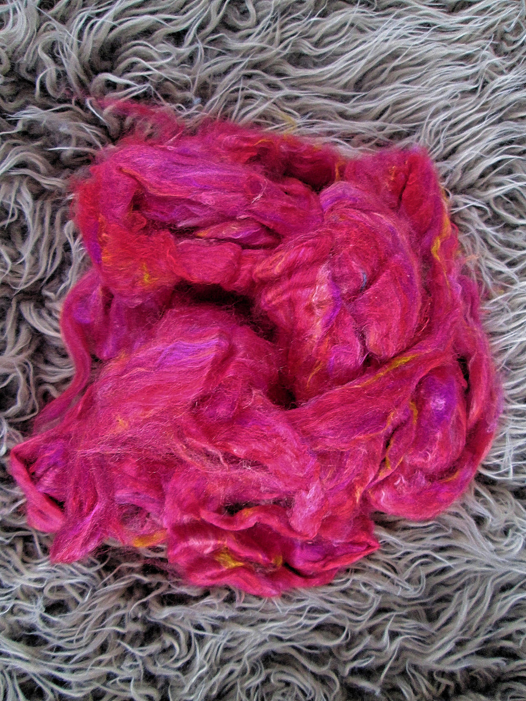 Farrari Red Multi Recycled Mulberry Sliver for Art Yarn Weaving Spinning Felting SUPER FAST SHIPPING!