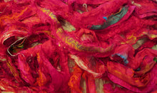Load image into Gallery viewer, Fun &amp; Beautiful! Frilly Fuzzy Highlighted Black Ultimate Eyelash Recycled Sari Silk Ribbon
