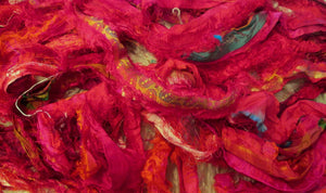Fun & Beautiful! Frilly Fuzzy Highlighted Black Ultimate Eyelash Recycled Sari Silk Ribbon