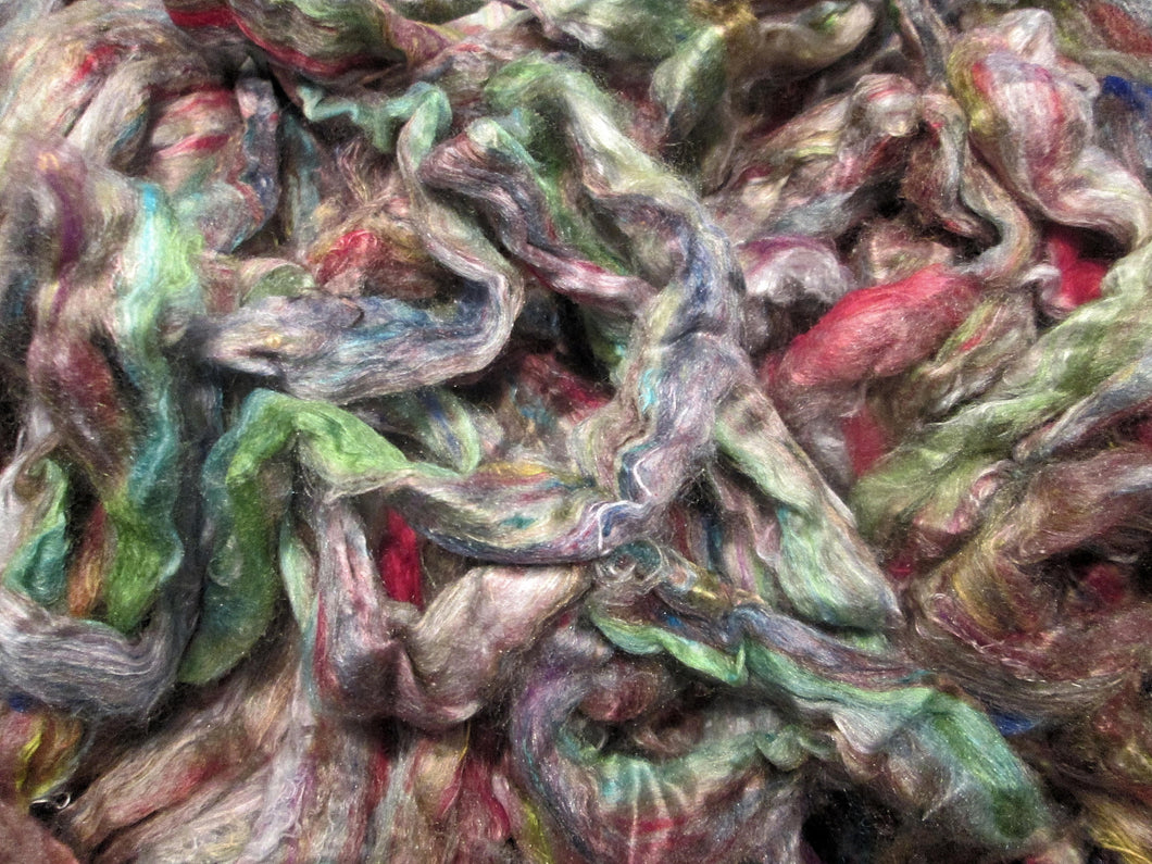 Silver Lining 1, 2 or 4 oz Recycled Sari Silk Sliver for Art Yarn Weaving Spinning Super Fast Shipping!