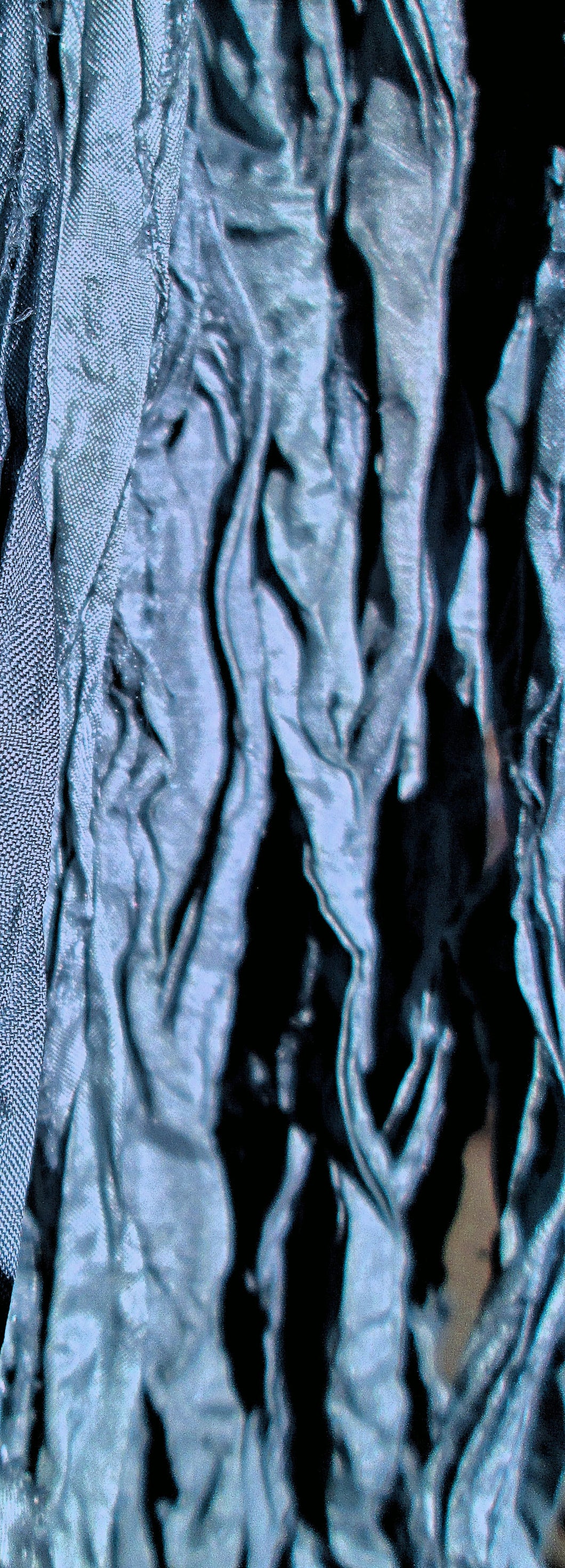 Slate Blue-Gray Recycled Sari Silk Eyelash Ribbon 5 or 10 Yards or Full Skein Jewelry Weaving Spinning Boho & Mixed Media