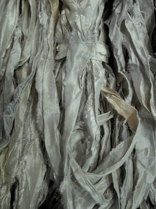 Silver Lining Recycled Sari Silk Ribbon Novelty Yarn