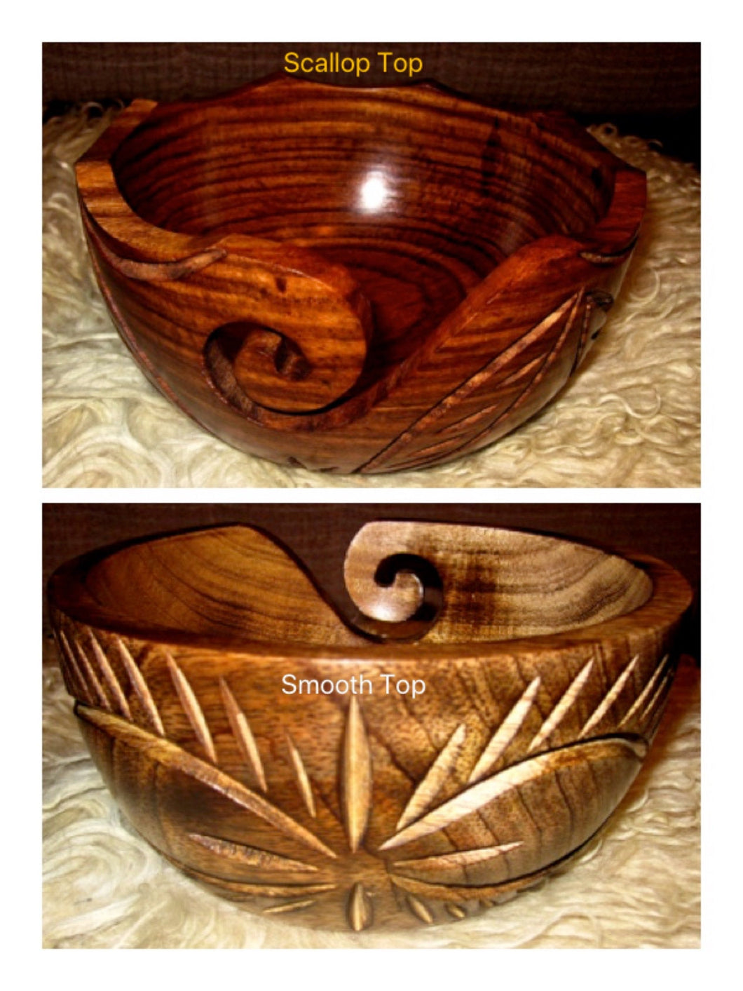 Gorgeous Handmade Wooden Yarn Bowl  5 3/4