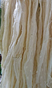 Light Sand Nubby Recycled Silk Chiffon Ribbon Novelty Yarn 5 Yards for Jewelry Weaving Spinning & Mixed Media