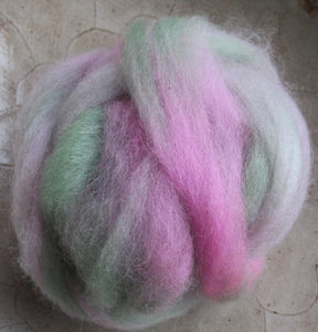 Kiwi and Rose Hand Painted Roving Spinning & Felting SUPERFAST SHIPPING!