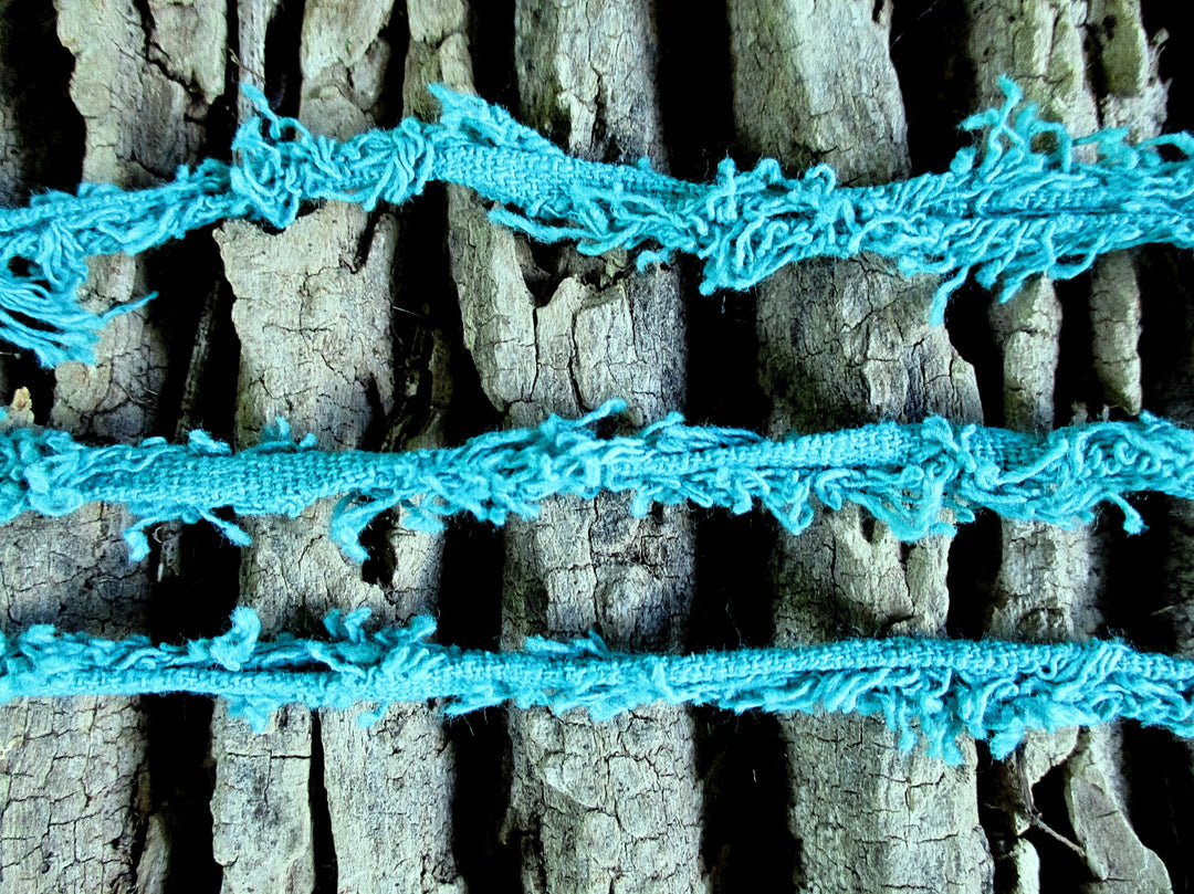 Teal Fuzzy Eyelash 100% Cotton Bulky Yarn Thick 'n Thin  30 Yard Skeins SUPER FAST SHIPPING!