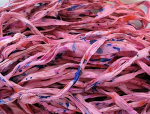 Frosting Recycled Sari Silk Ribbon Yarn