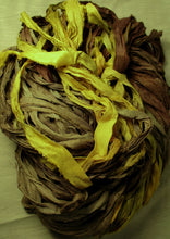 Load image into Gallery viewer, Horizon Earthy Dusky Recycled Sari Silk Ribbon 5 - 10 Yards or Full Skein Jewelry Weaving Boho Mixed Media
