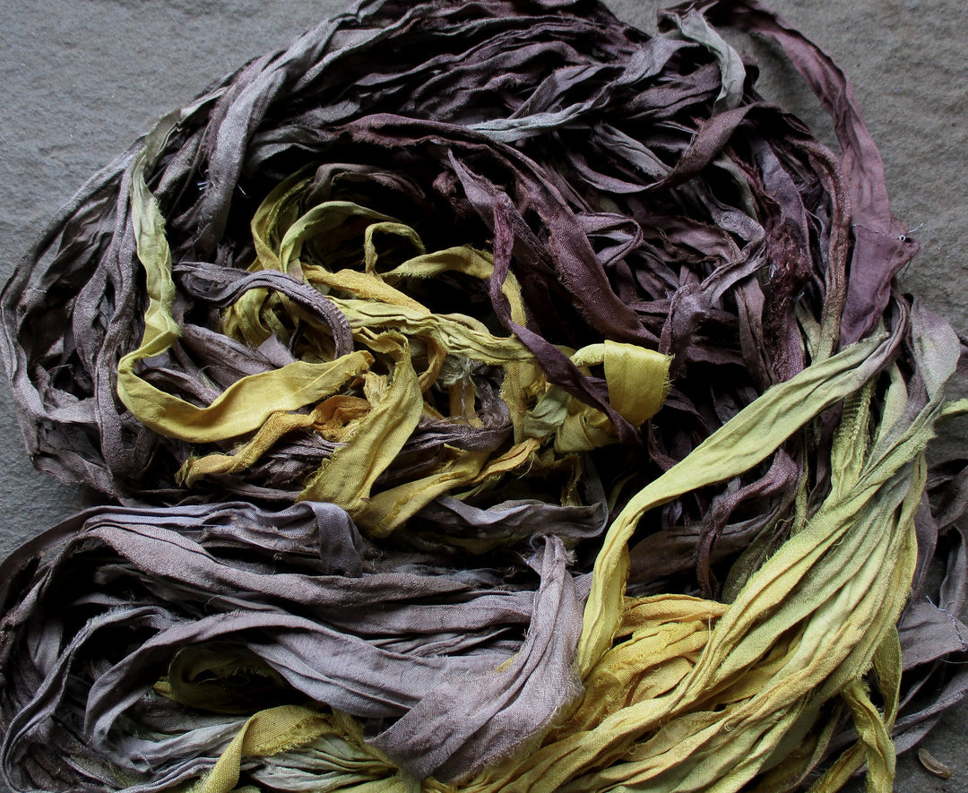 Horizon Earthy Dusky Recycled Sari Silk Ribbon