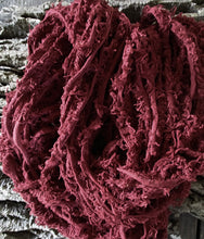 Load image into Gallery viewer, Burgundy Fuzzy Eyelash 100% Cotton Bulky Yarn Thick &#39;n Thin  30 Yard Skeins SUPER FAST SHIPPING!

