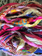 Load image into Gallery viewer, Gorgeous Persian Bazaar Multi Recycled Sari Silk Ribbon 5 - 10 Yards or Full Skein BOHO Jewelry Making SUPER FAST Shipping!
