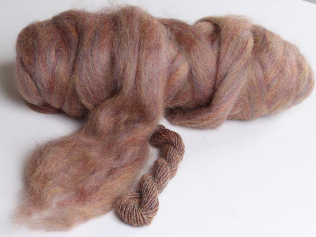 English Leicester Beautiful Rose Heather Colorway Mill Ends