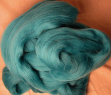 Load image into Gallery viewer, Cyan Soft &amp; Beautiful Blue Green Merino Spinning and Felting SUPER FAST SHIPPING!
