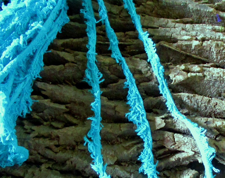 Turquoise Fuzzy Cotton Novelty Bulky Yarn Thick 'n Thin 30 Yard Skeins SUPER FAST SHIPPING!