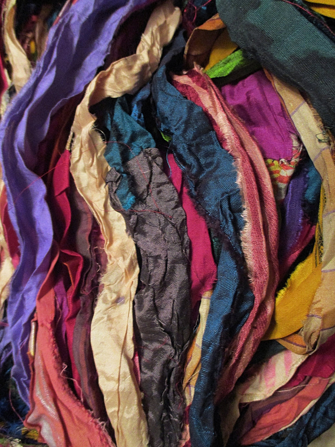 Gorgeous Beatiful Solids Persian Bazaar Recycled Sari Silk Ribbon