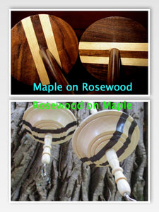 Beautiful Inlaid Wood Drop Spindle or Spindle & Bowl Set Great Learning or Teaching Spindling You Choose SUPER FAST SHIPPING!