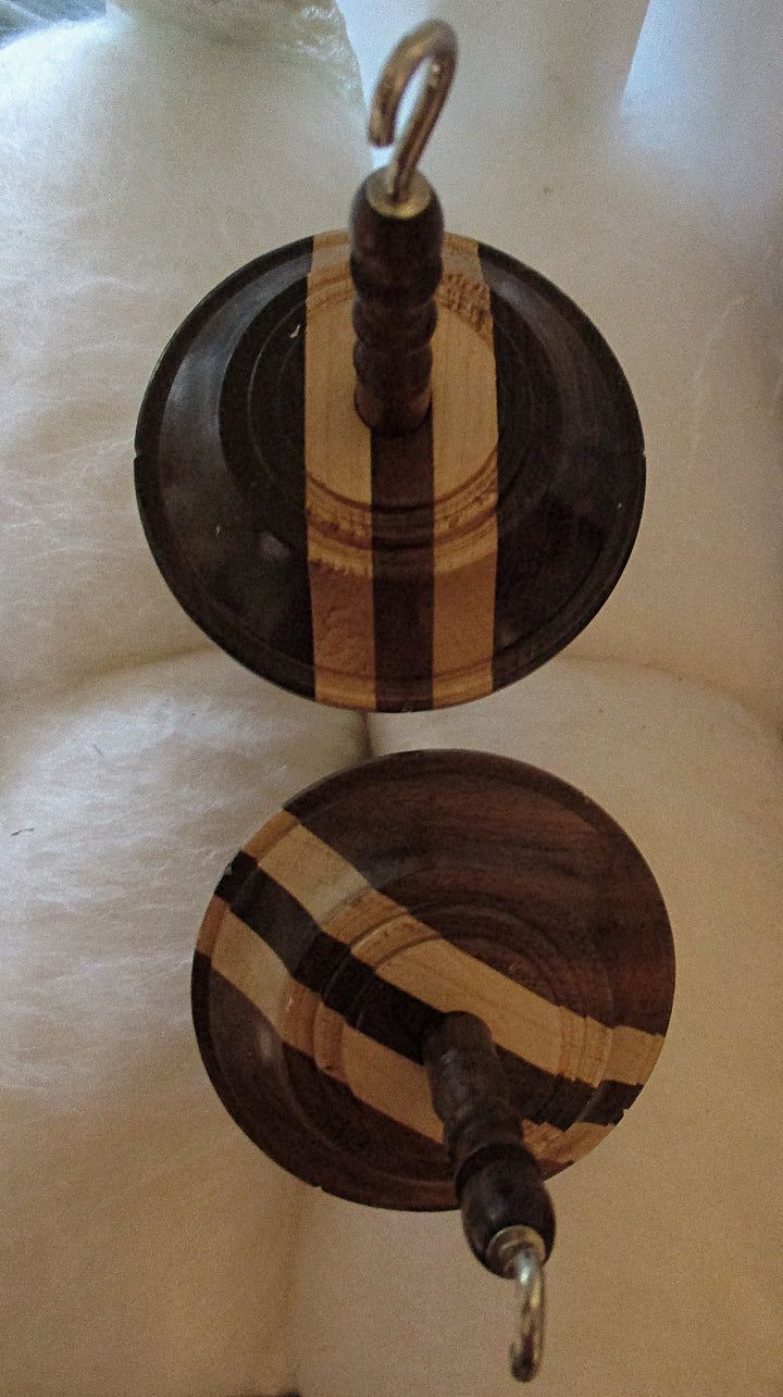 Inlaid Wood Drop Spindle or Spindle, Bowl or Set