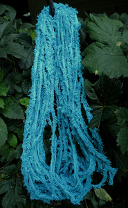 Turquoise Fuzzy Cotton Novelty Bulky Yarn Thick 'n Thin 30 Yard Skeins SUPER FAST SHIPPING!