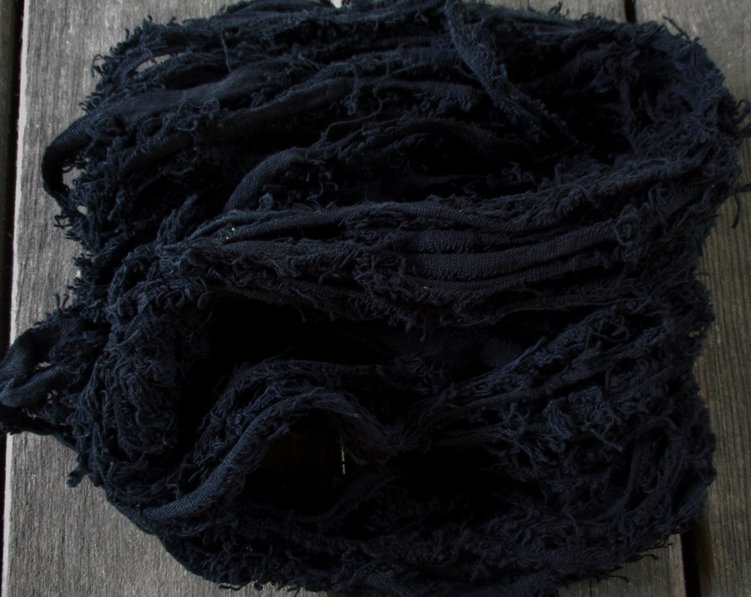 Jet Black Fuzzy Eyelash 100% Cotton Bulky Yarn Thick 'n Thin  30 Yard Skeins SUPER FAST SHIPPING!