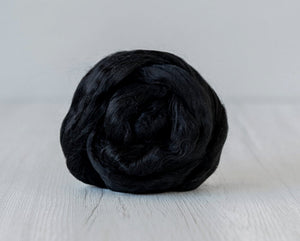 Pitch Black Mulberry Silk Sliver Organic & Luxurious 1, 2, or 4 Ounces DHG SUPERFAST SHIPPING!