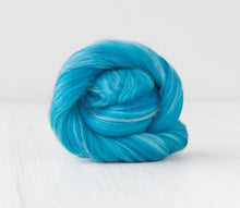 Load image into Gallery viewer, Supersoft &amp; Organic Turquoise Stones Multi Merino Silk Sliver Spinning Felting DHG SUPERFAST SHIPPING!
