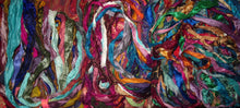 Load image into Gallery viewer, Gorgeous Persian Bazaar Multi Recycled Sari Silk Ribbon 5 - 10 Yards or Full Skein BOHO Jewelry Making SUPER FAST Shipping!
