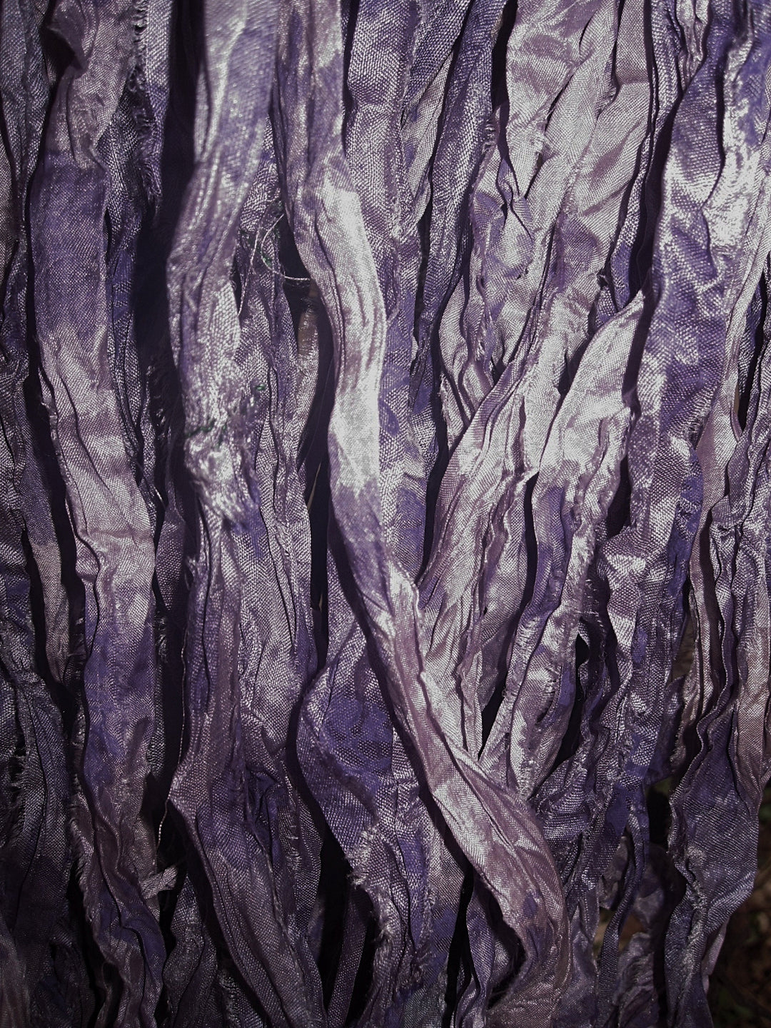 NEW Wild Iris Print Recycled Sari Silk Ribbon