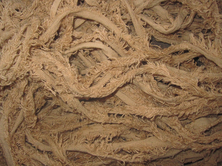 Sand Beige Fuzzy Eyelash 100% Cotton Bulky Yarn Thick 'n Thin  30 Yard Skeins SUPER FAST SHIPPING!