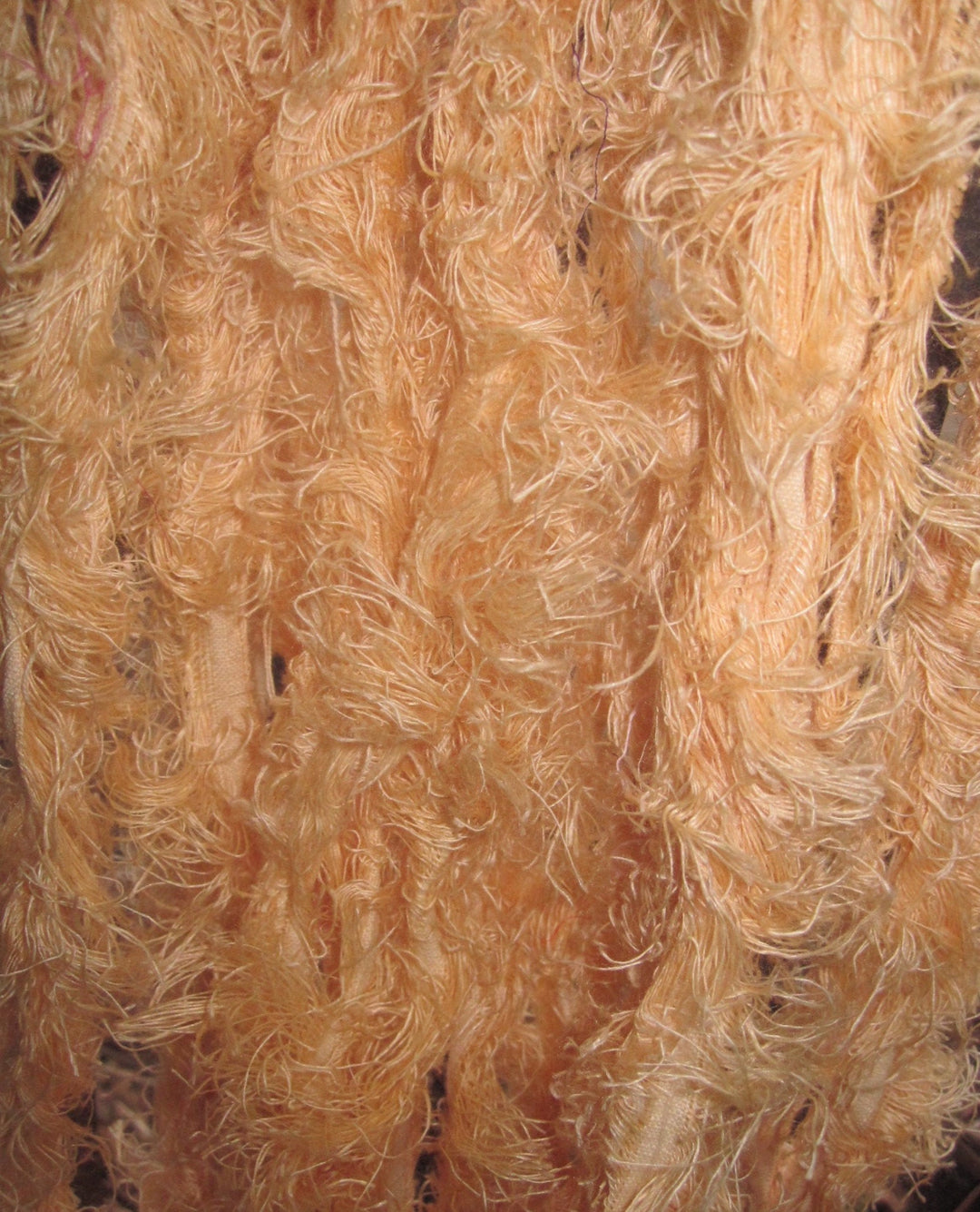 Light Peach Extra Fuzzy Eyelash 100% Linen Bulky Yarn Thick 'n Thin Yarn