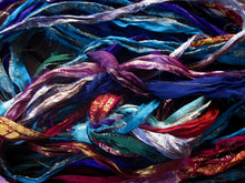 Load image into Gallery viewer, Gorgeous Brocade Persian Bazaar Recycled Sari Silk Ribbon 5 - 10 Yards or Full Skein BOHO Jewelry Making SUPER FAST Shipping!
