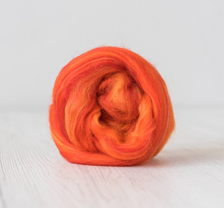 Super Fine & Organic Flames Orange/Gold Multi 19 micron Merino DHG Merino