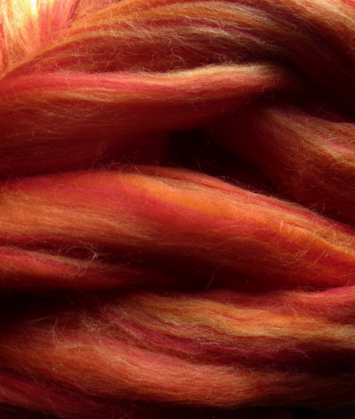 Super Fine & Organic Flames Orange/Gold Multi 19 micron Merino DHG Merino