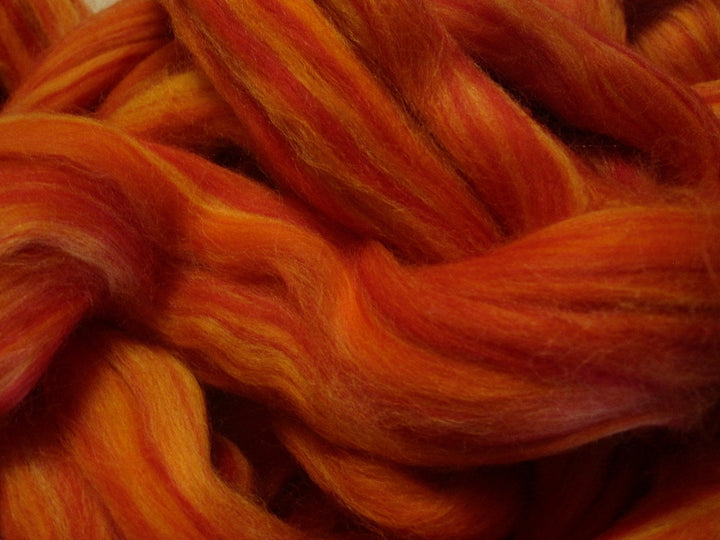 Super Fine & Organic Flames Orange/Gold Multi 19 micron Merino DHG Merino