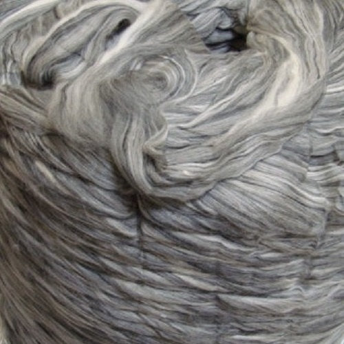 Salt and Pepper Merino-Tussah Silk Blend Ashland Bay Lux Roving