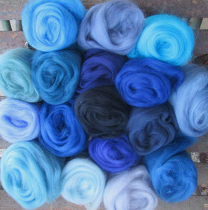 ALL THE BLUES 17 Shades Collection Sampler Soft Ashland Bay Merino Super Fast Shipping!