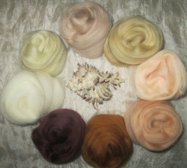 Skin Deep Collection Spinning & Felting Earth Tone Naturals 9 Colors