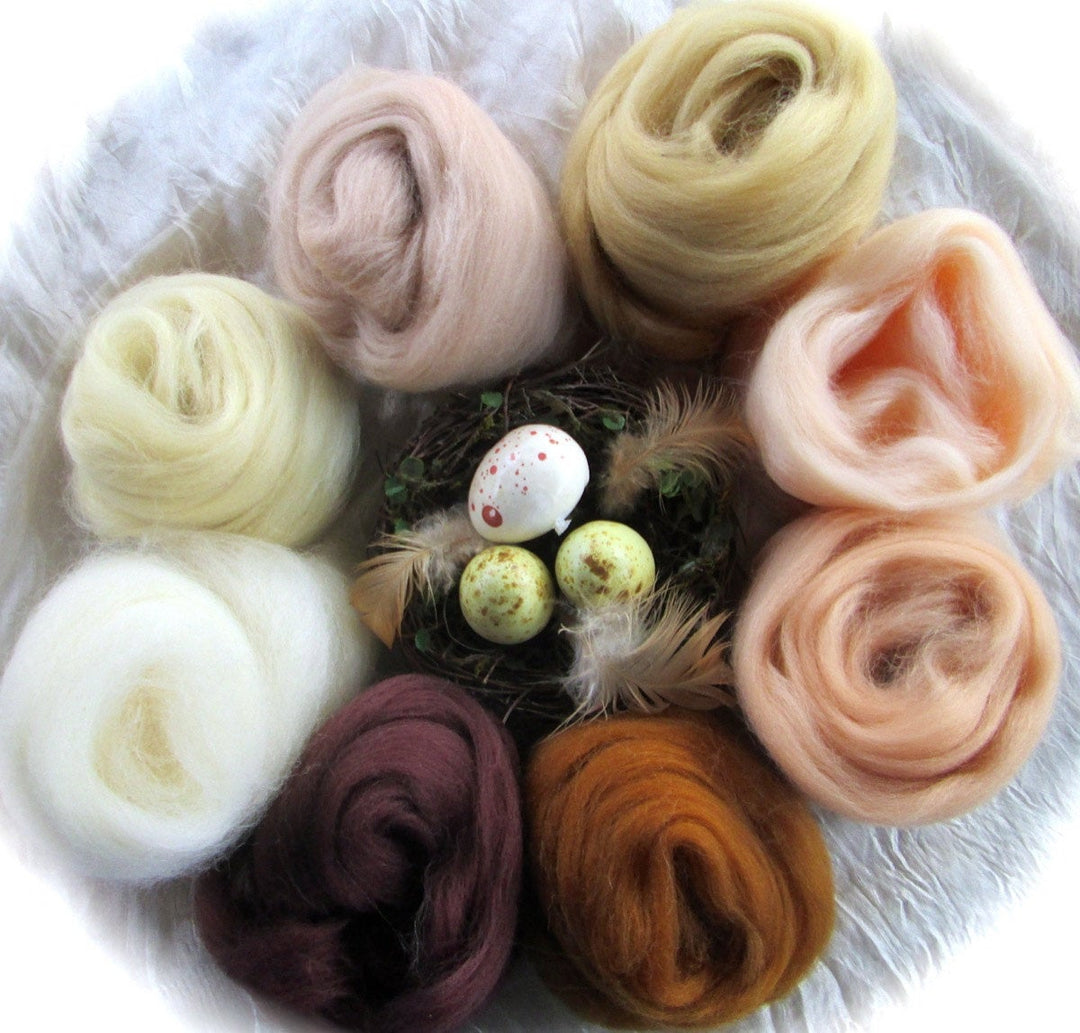 Skin Deep Collection Spinning & Felting Earth Tone Naturals 9 Colors