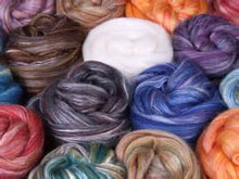 Load image into Gallery viewer, Poppy Seed Silk Merino Luxury Blend Sliver Spinning &amp; Felting SUPER FAST SHIPPING!
