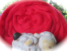 Load image into Gallery viewer, Super Soft &amp; Organic Scarlet 19 Micron Superfine Merino Top Spinning Felting SUPERFAST SHIPPING!

