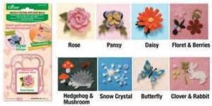 EZ GUIDE Molds for Needle Felting Template Applique Rose Daisy Pansy Rabbit Berries Butterfly Snowflakes & Hedgehog