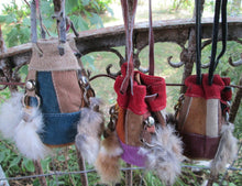 Load image into Gallery viewer, Vintage Hand Made Miniature Bucket Bag Purse Suede Leather &amp; Fur
